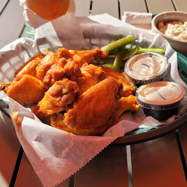 Fitzgerald's famous wings tossed in sauce