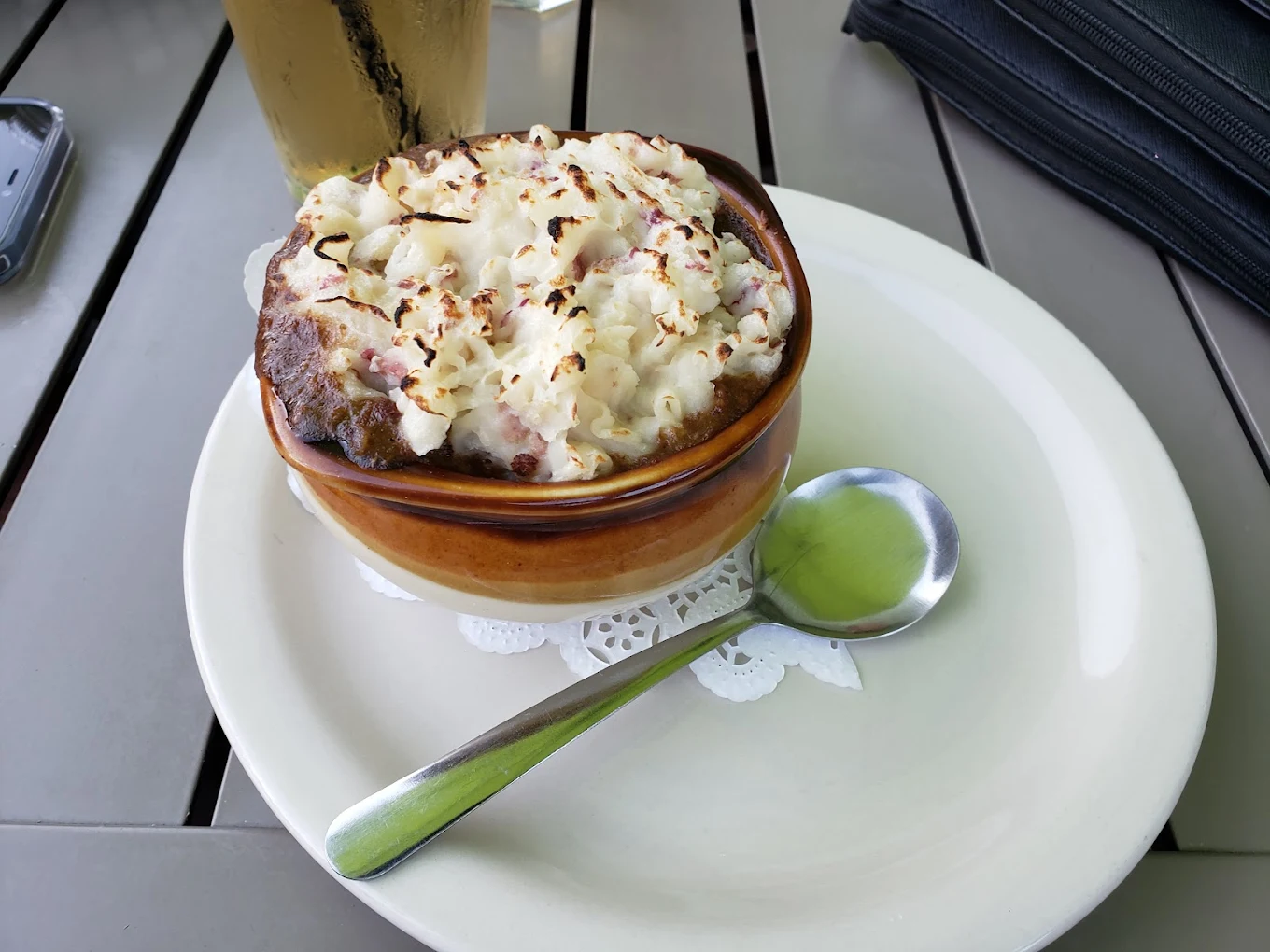 Classic shepherd's pie with seasoned lamb and creamy mashed potato topping